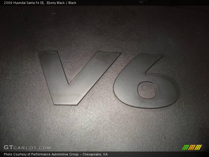 Ebony Black / Black 2009 Hyundai Santa Fe SE