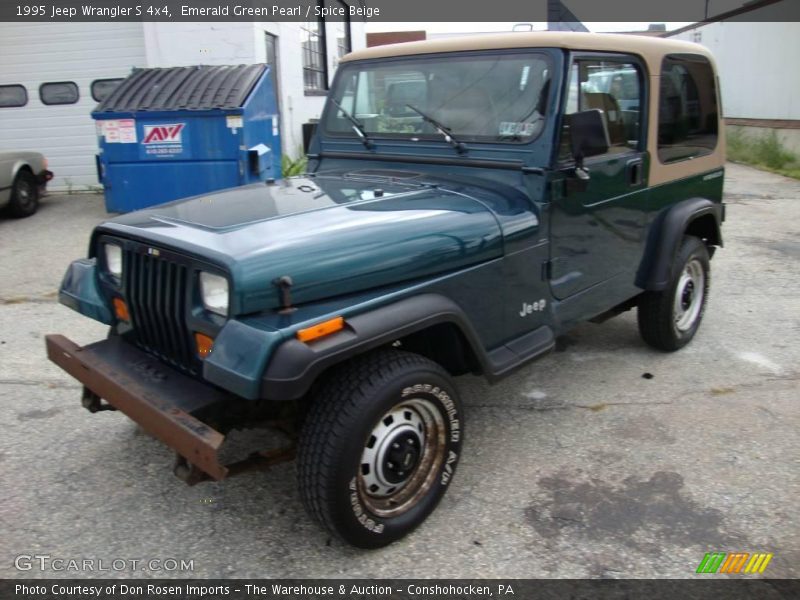 Emerald Green Pearl / Spice Beige 1995 Jeep Wrangler S 4x4