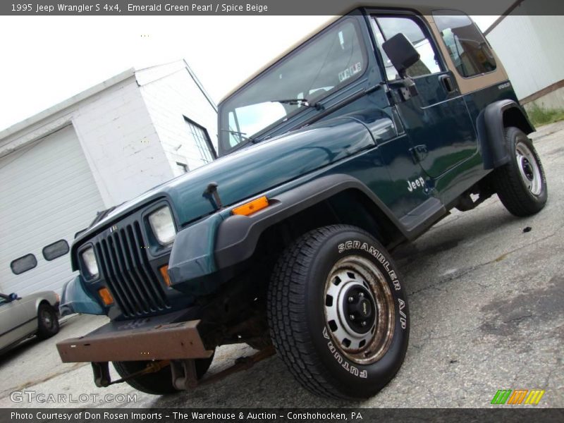 Emerald Green Pearl / Spice Beige 1995 Jeep Wrangler S 4x4