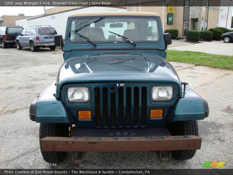 Emerald Green Pearl / Spice Beige 1995 Jeep Wrangler S 4x4