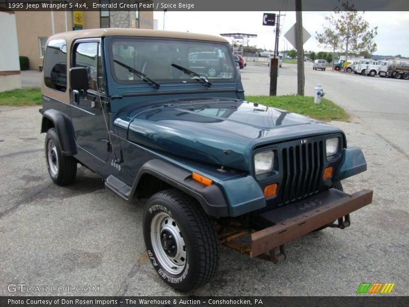 Emerald Green Pearl / Spice Beige 1995 Jeep Wrangler S 4x4