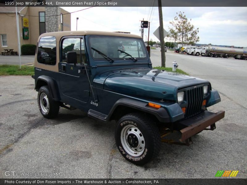 Emerald Green Pearl / Spice Beige 1995 Jeep Wrangler S 4x4