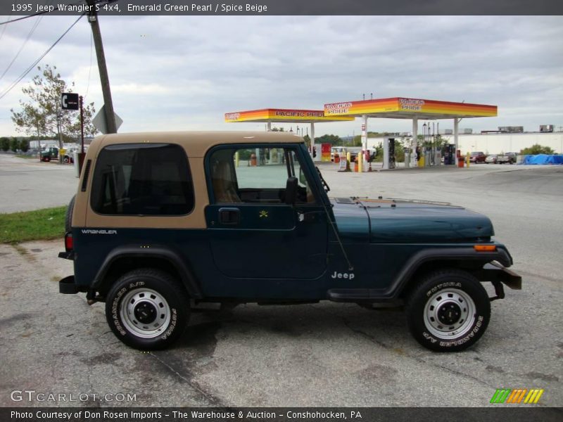 Emerald Green Pearl / Spice Beige 1995 Jeep Wrangler S 4x4