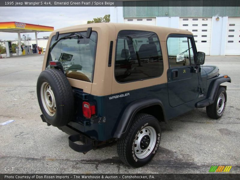 Emerald Green Pearl / Spice Beige 1995 Jeep Wrangler S 4x4