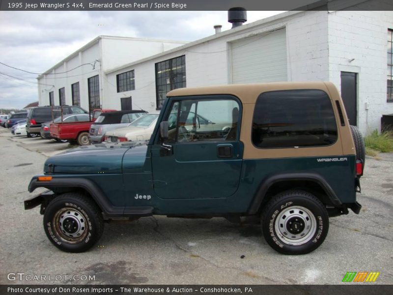 Emerald Green Pearl / Spice Beige 1995 Jeep Wrangler S 4x4