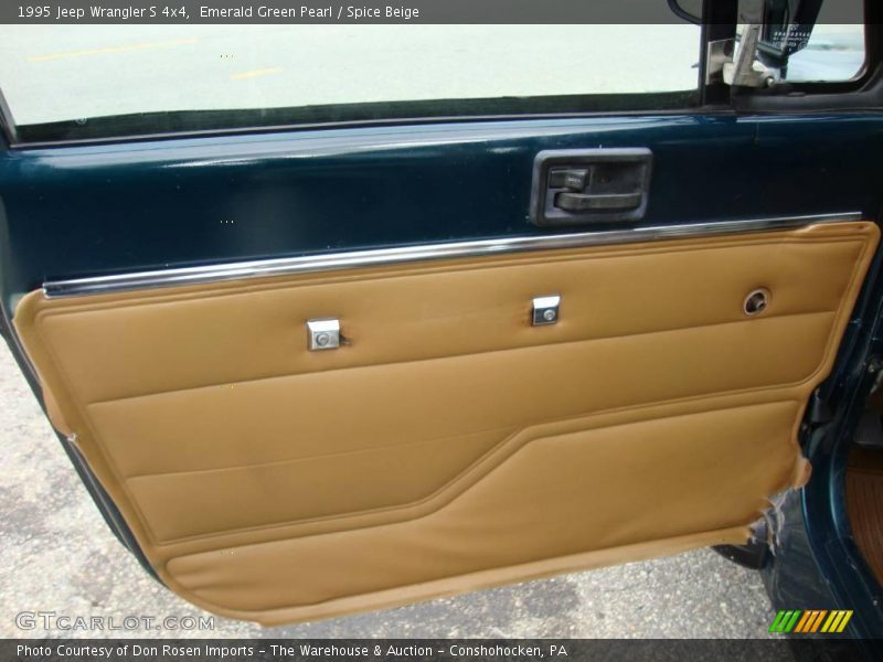 Emerald Green Pearl / Spice Beige 1995 Jeep Wrangler S 4x4