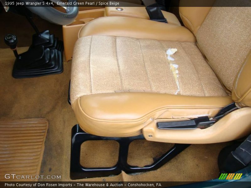 Emerald Green Pearl / Spice Beige 1995 Jeep Wrangler S 4x4