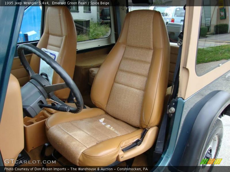 Emerald Green Pearl / Spice Beige 1995 Jeep Wrangler S 4x4