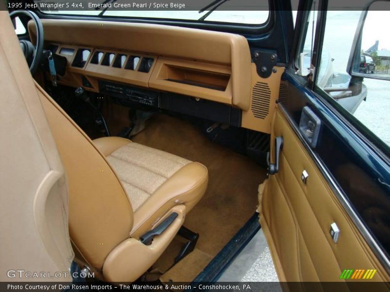 Emerald Green Pearl / Spice Beige 1995 Jeep Wrangler S 4x4