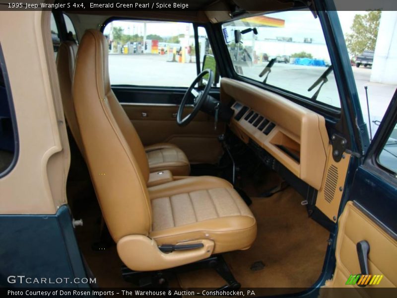 Emerald Green Pearl / Spice Beige 1995 Jeep Wrangler S 4x4