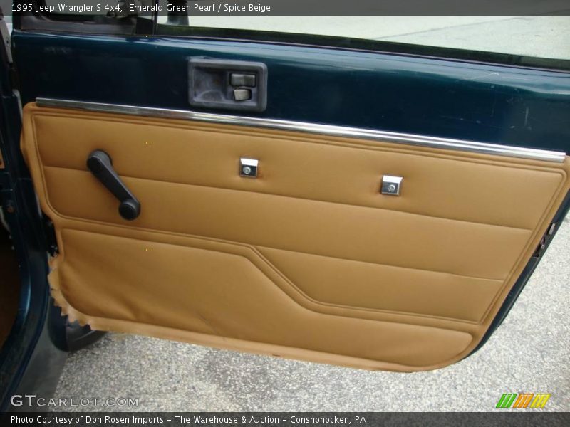 Emerald Green Pearl / Spice Beige 1995 Jeep Wrangler S 4x4