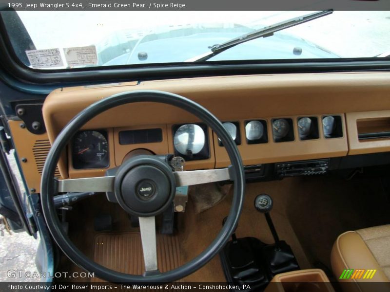 Emerald Green Pearl / Spice Beige 1995 Jeep Wrangler S 4x4