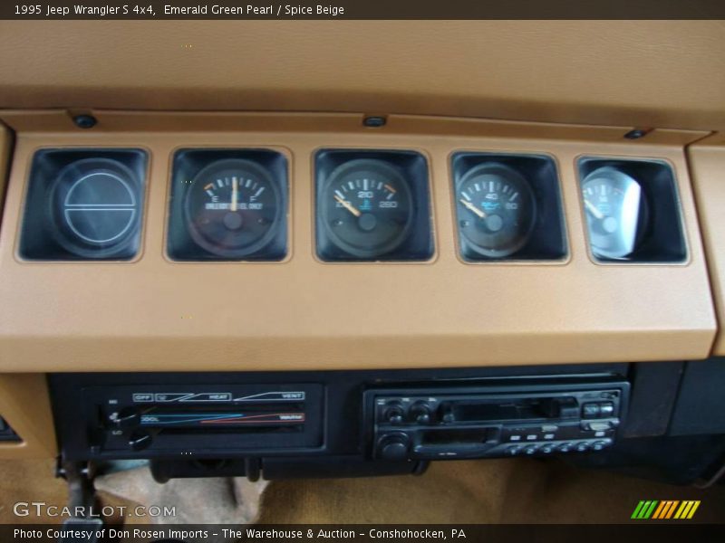Emerald Green Pearl / Spice Beige 1995 Jeep Wrangler S 4x4