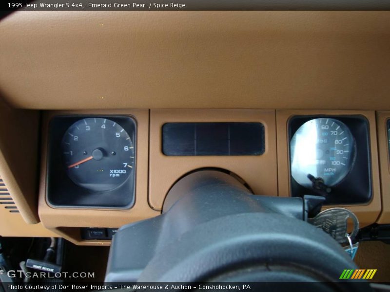 Emerald Green Pearl / Spice Beige 1995 Jeep Wrangler S 4x4