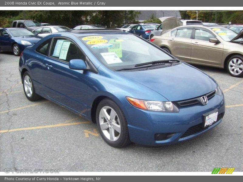 Atomic Blue Metallic / Gray 2008 Honda Civic EX Coupe