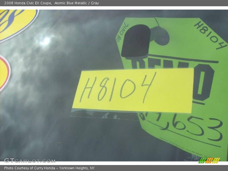 Atomic Blue Metallic / Gray 2008 Honda Civic EX Coupe