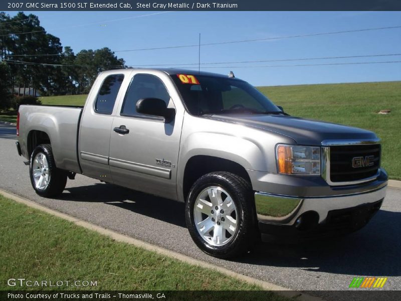 Steel Gray Metallic / Dark Titanium 2007 GMC Sierra 1500 SLT Extended Cab