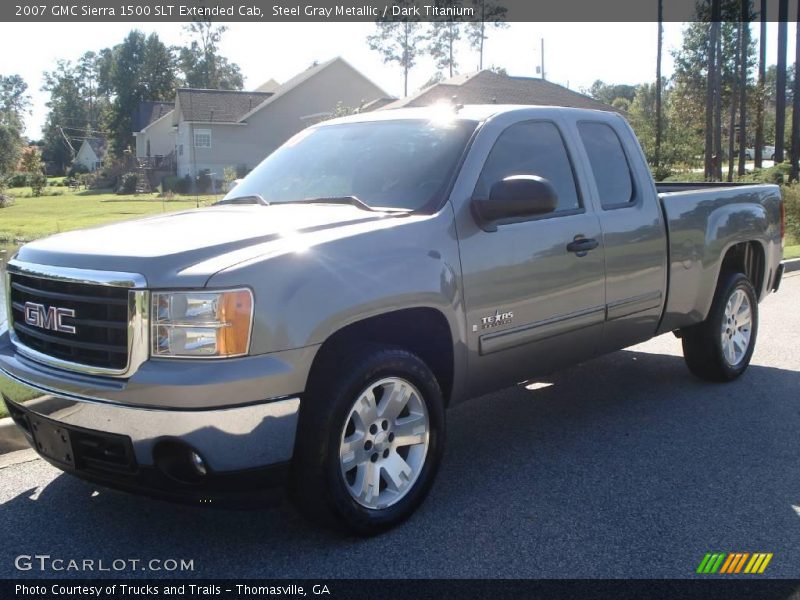 Steel Gray Metallic / Dark Titanium 2007 GMC Sierra 1500 SLT Extended Cab