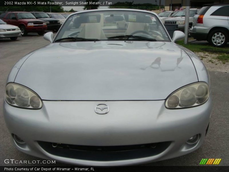 Sunlight Silver Metallic / Tan 2002 Mazda MX-5 Miata Roadster
