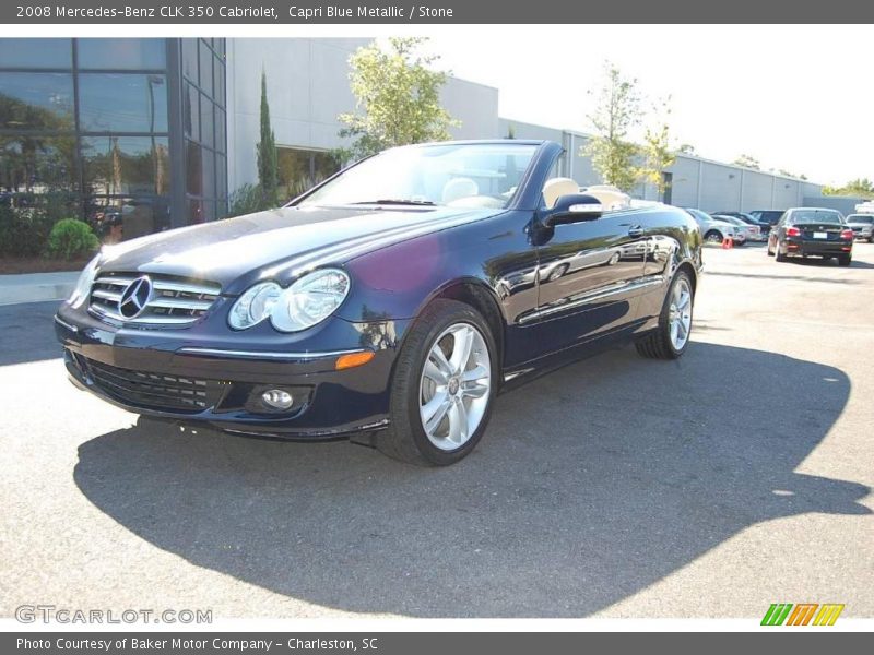 Capri Blue Metallic / Stone 2008 Mercedes-Benz CLK 350 Cabriolet