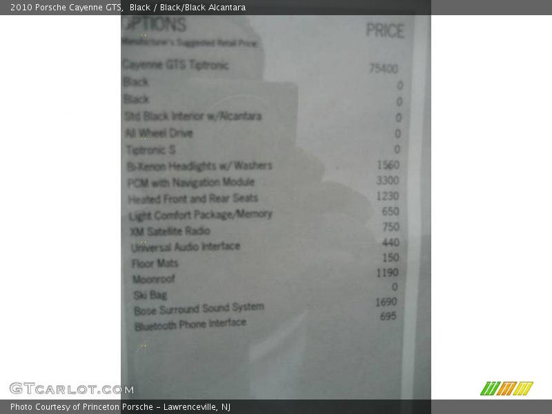 Black / Black/Black Alcantara 2010 Porsche Cayenne GTS