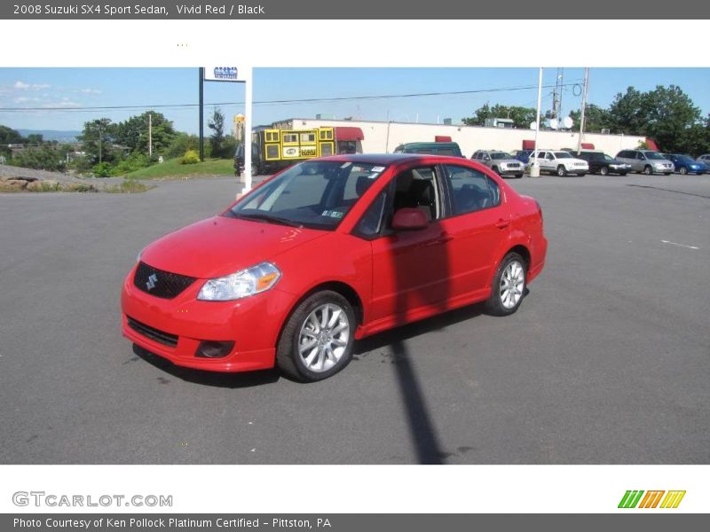 Vivid Red / Black 2008 Suzuki SX4 Sport Sedan