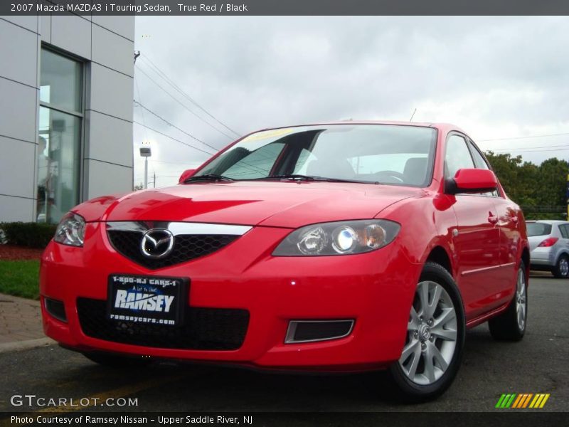 True Red / Black 2007 Mazda MAZDA3 i Touring Sedan
