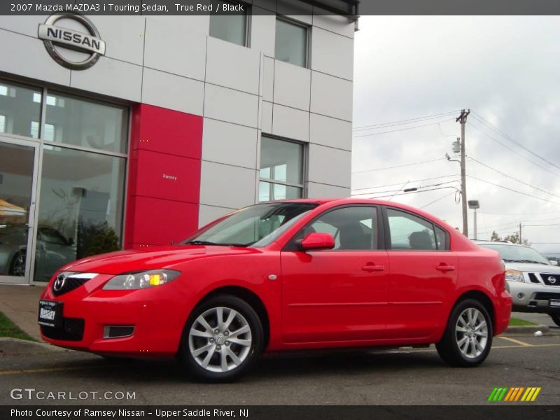 True Red / Black 2007 Mazda MAZDA3 i Touring Sedan