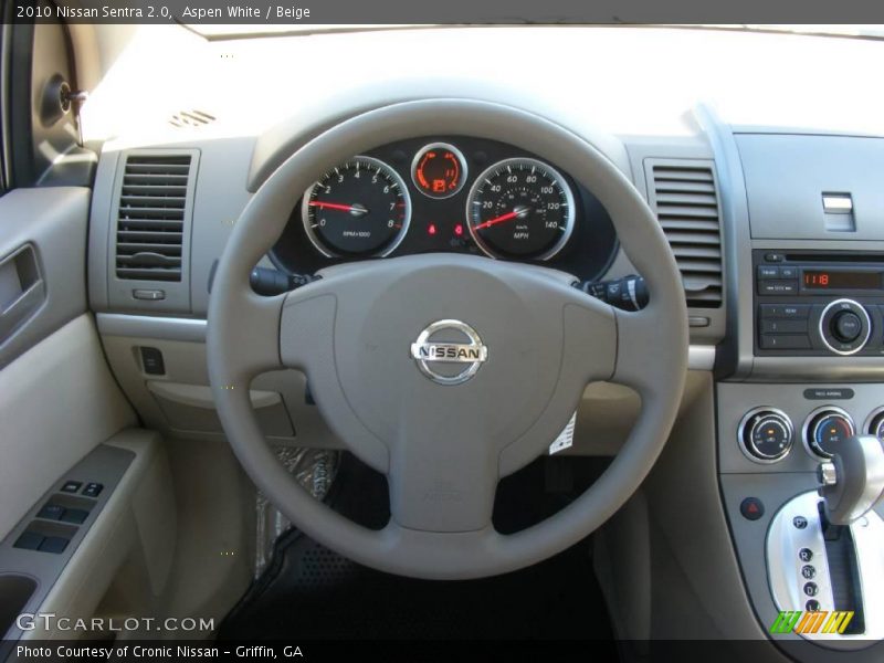 Aspen White / Beige 2010 Nissan Sentra 2.0