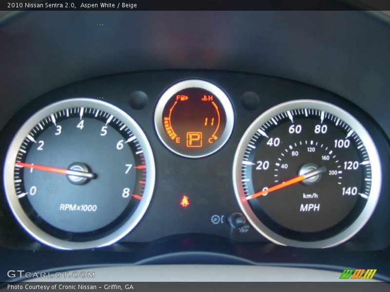 Aspen White / Beige 2010 Nissan Sentra 2.0