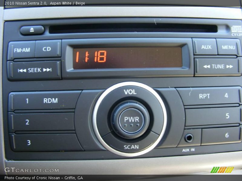 Aspen White / Beige 2010 Nissan Sentra 2.0