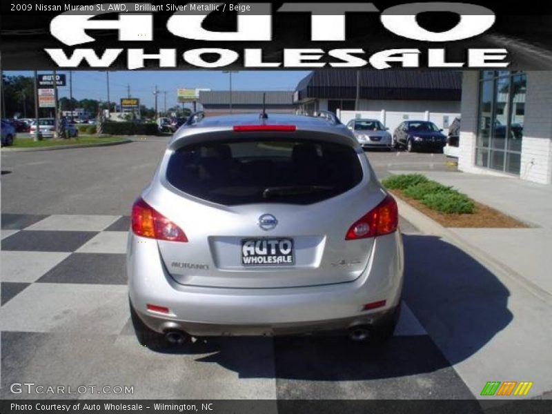 Brilliant Silver Metallic / Beige 2009 Nissan Murano SL AWD
