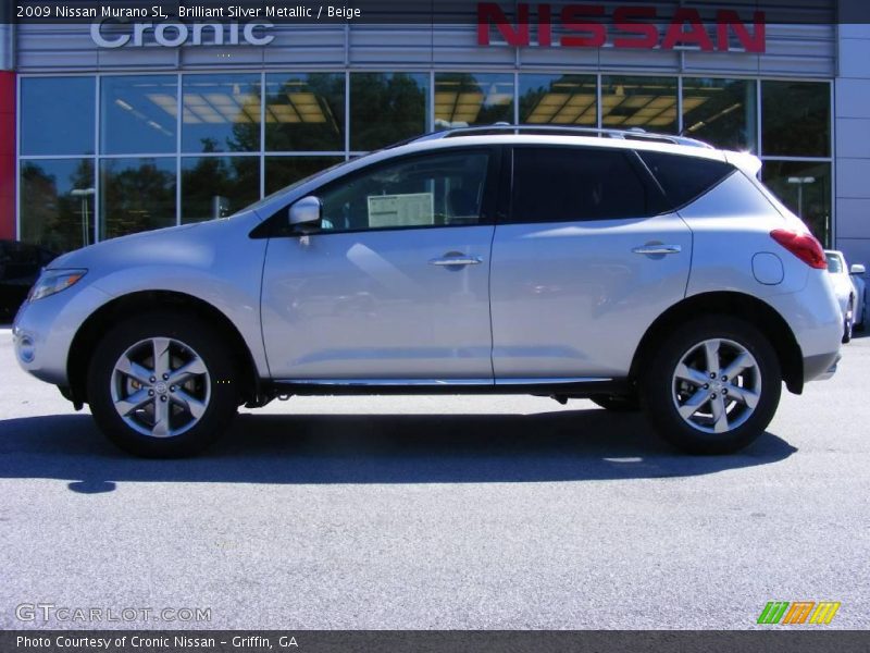 Brilliant Silver Metallic / Beige 2009 Nissan Murano SL