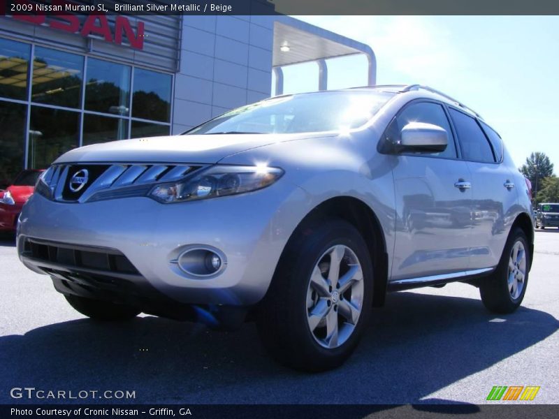 Brilliant Silver Metallic / Beige 2009 Nissan Murano SL