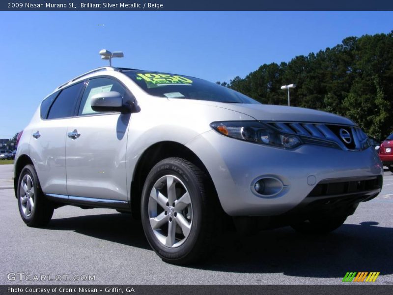 Brilliant Silver Metallic / Beige 2009 Nissan Murano SL