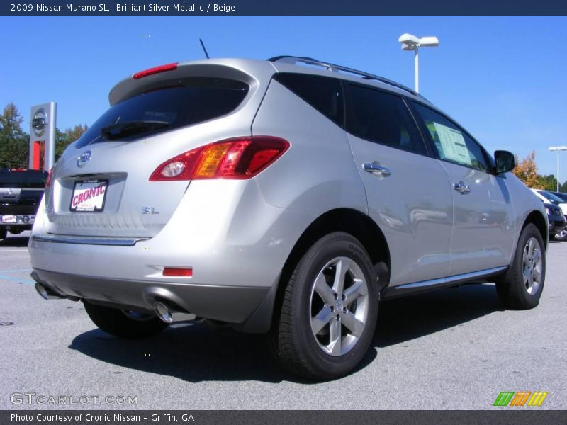 Brilliant Silver Metallic / Beige 2009 Nissan Murano SL