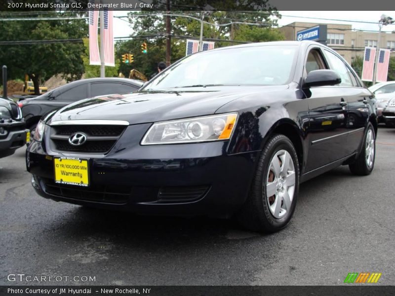 Deepwater Blue / Gray 2007 Hyundai Sonata GLS