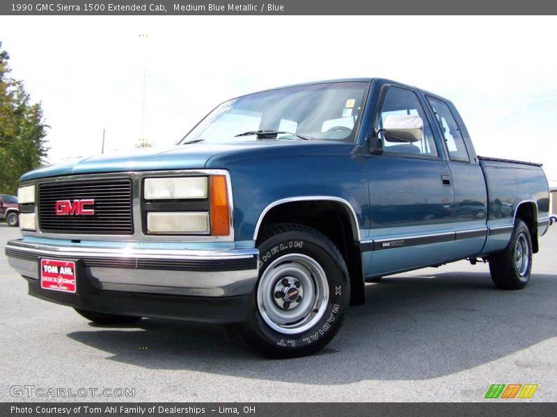 Medium Blue Metallic / Blue 1990 GMC Sierra 1500 Extended Cab