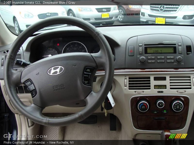 Deepwater Blue / Gray 2007 Hyundai Sonata GLS