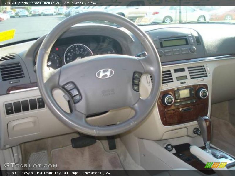 Arctic White / Gray 2007 Hyundai Sonata Limited V6