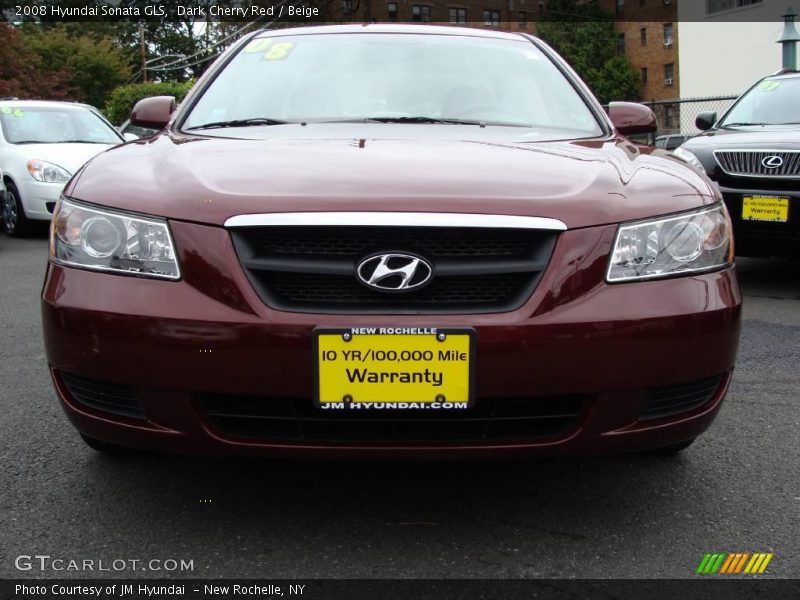 Dark Cherry Red / Beige 2008 Hyundai Sonata GLS