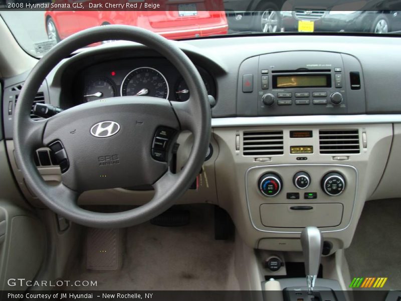 Dark Cherry Red / Beige 2008 Hyundai Sonata GLS