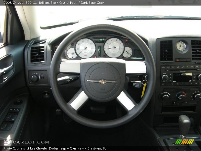 Brilliant Black Crystal Pearl / Dark Slate Gray 2008 Chrysler 300 LX