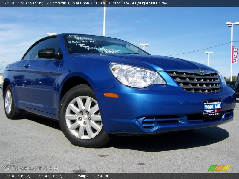 Marathon Blue Pearl / Dark Slate Gray/Light Slate Gray 2008 Chrysler Sebring LX Convertible