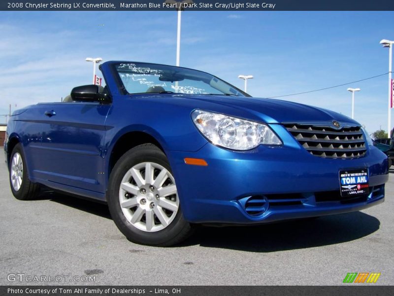 Marathon Blue Pearl / Dark Slate Gray/Light Slate Gray 2008 Chrysler Sebring LX Convertible
