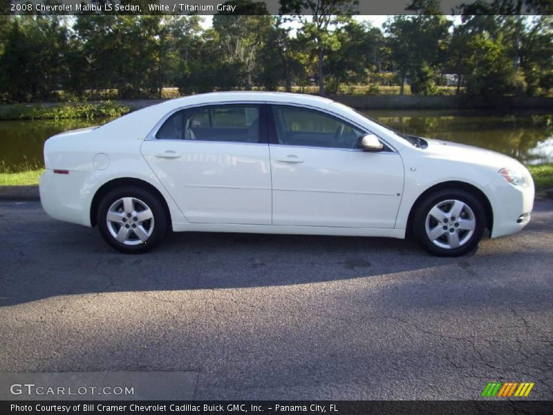 White / Titanium Gray 2008 Chevrolet Malibu LS Sedan