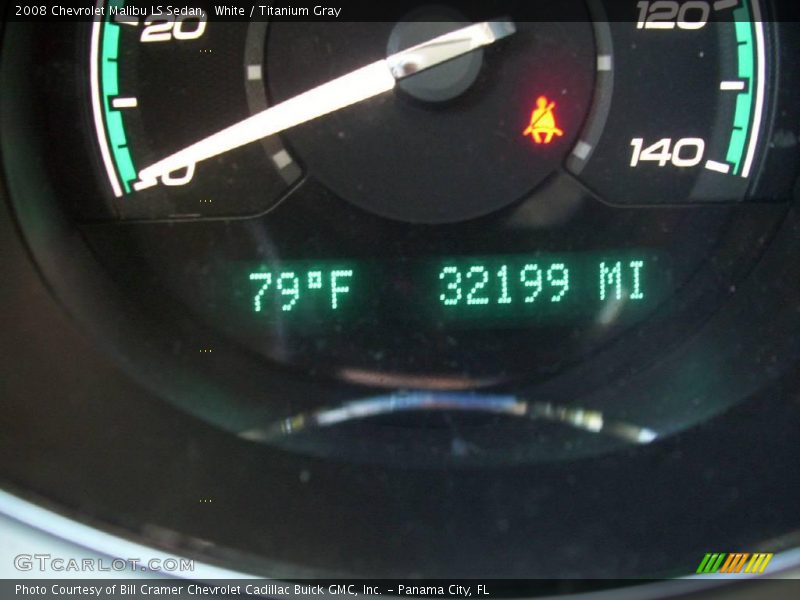 White / Titanium Gray 2008 Chevrolet Malibu LS Sedan