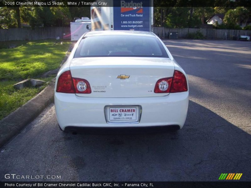 White / Titanium Gray 2008 Chevrolet Malibu LS Sedan