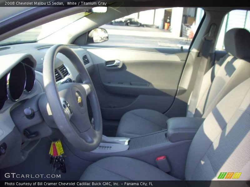 White / Titanium Gray 2008 Chevrolet Malibu LS Sedan