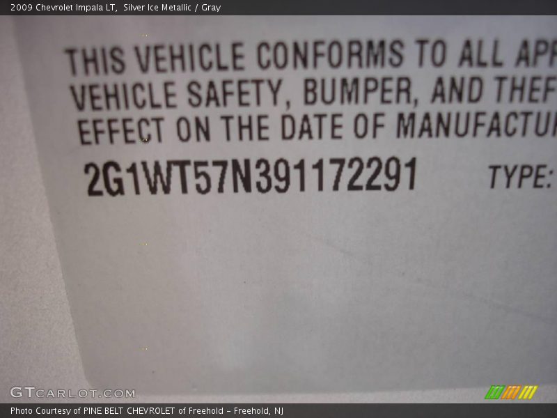 Silver Ice Metallic / Gray 2009 Chevrolet Impala LT